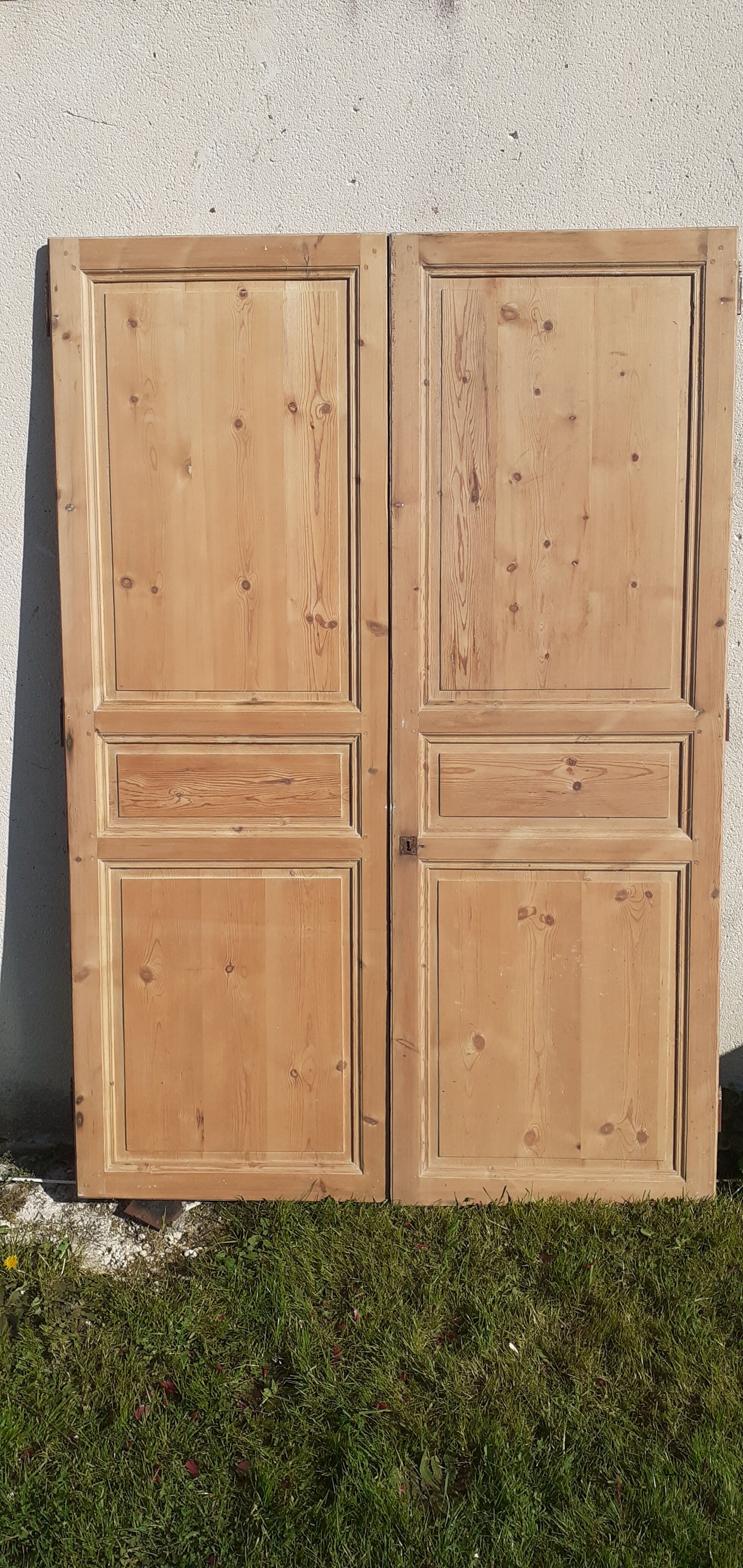 Paires de portes haussmanniens en pichepin bois brut
