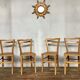 Série 4 chaises en bois troquet bistrot 1950