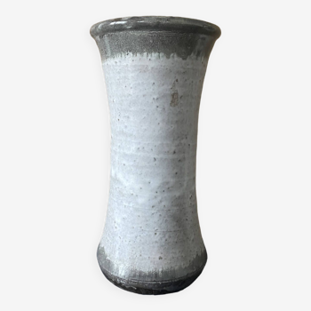 Roll vase in old enamelled stoneware