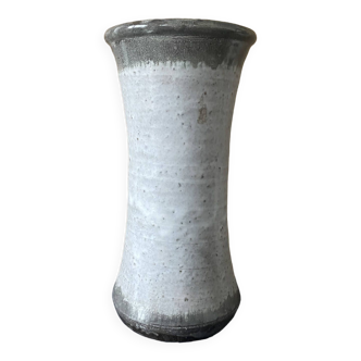 Roll vase in old enamelled stoneware