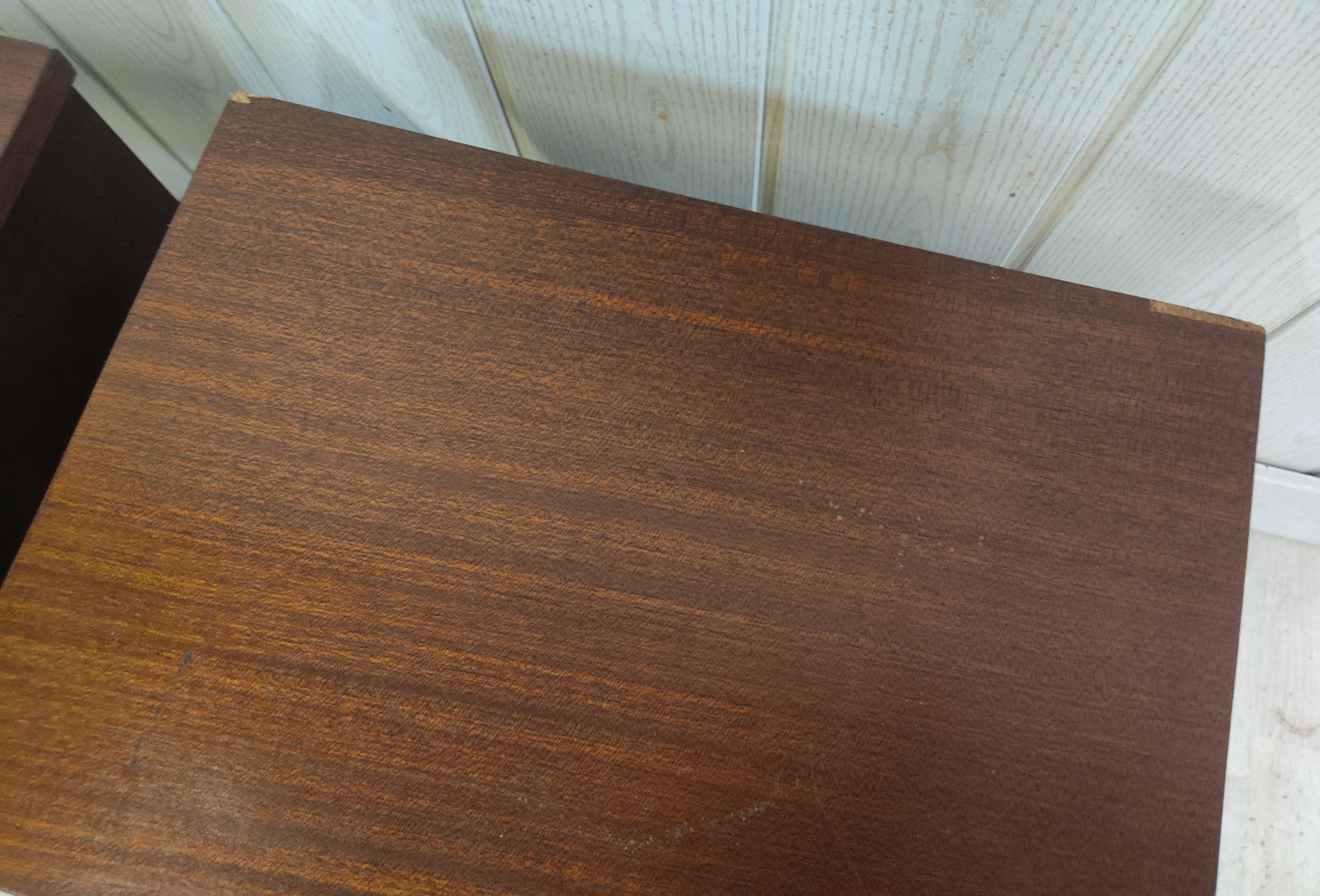 Pair of vintage bedside tables compass legs