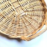 Duo of braided wicker trays