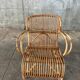 Fauteuil en rotin vintage 1950
