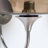 Pair of chrome and glass wall lights