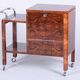 Trolley Art Déco en noyer, tchèque, années 1920