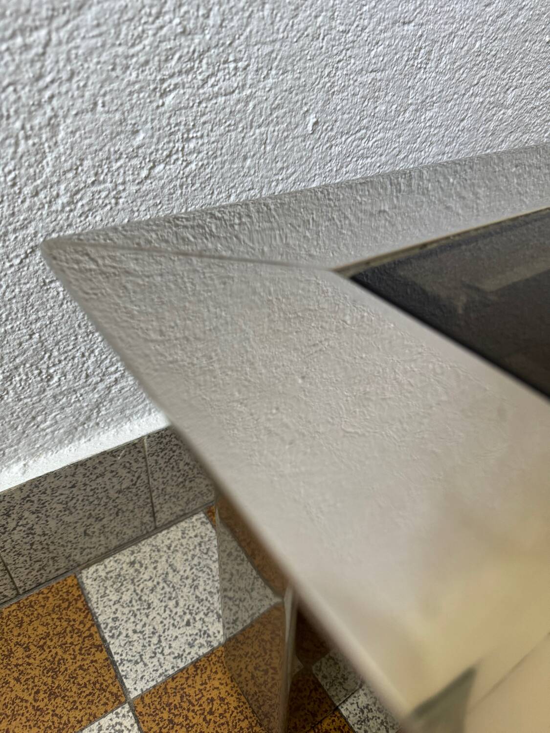 Rectangular coffee table in chrome steel and smoked glass from the 70s