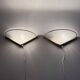 Set of Vintage Glass Wall Lamps with Gold Holder, 1970s