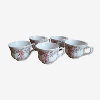 Set de 5 tasses en porcelaine de Bavière