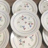 Set of 9 antique dessert plates
