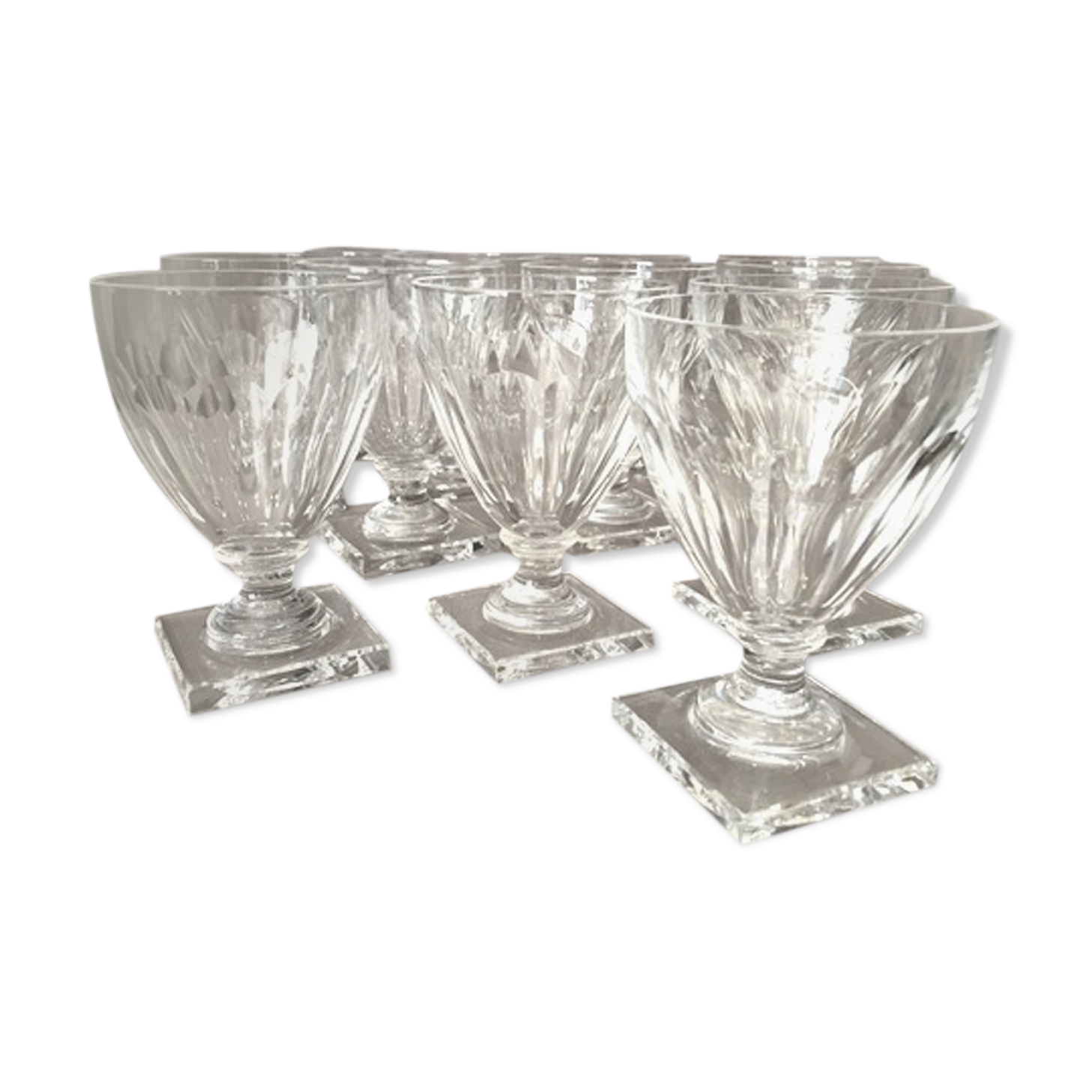 Suite de 12 verres a vin cristal val st lambert 1925
