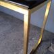 Designer console in gilded brass and glass, 1970s
