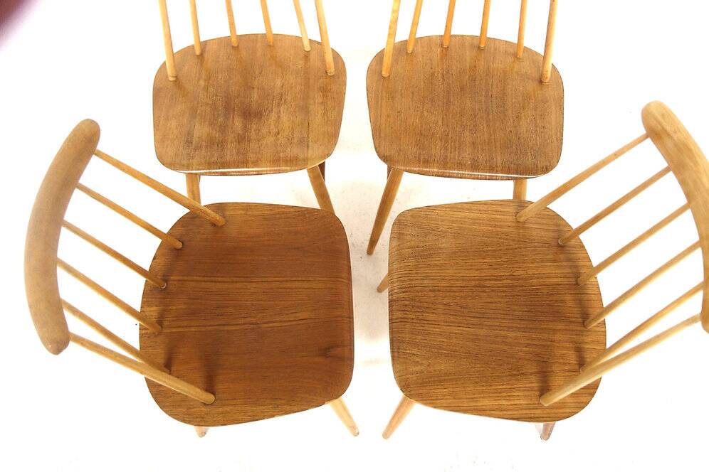 Set of 4 "Fanett" teak chairs by Ilmari Tapiovaara, Sweden, 1960