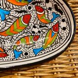 Tunisian dish with fish decoration – Slama pottery (Nabeul)