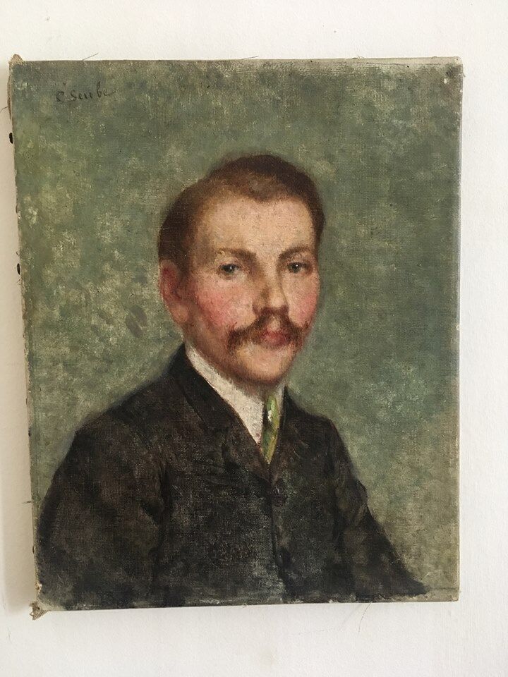 Portrait signed oil XIX th century