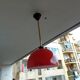 Vintage hanging lamp in red opaline of the 50/60