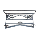 Wrought iron vest and a shelf with a hat