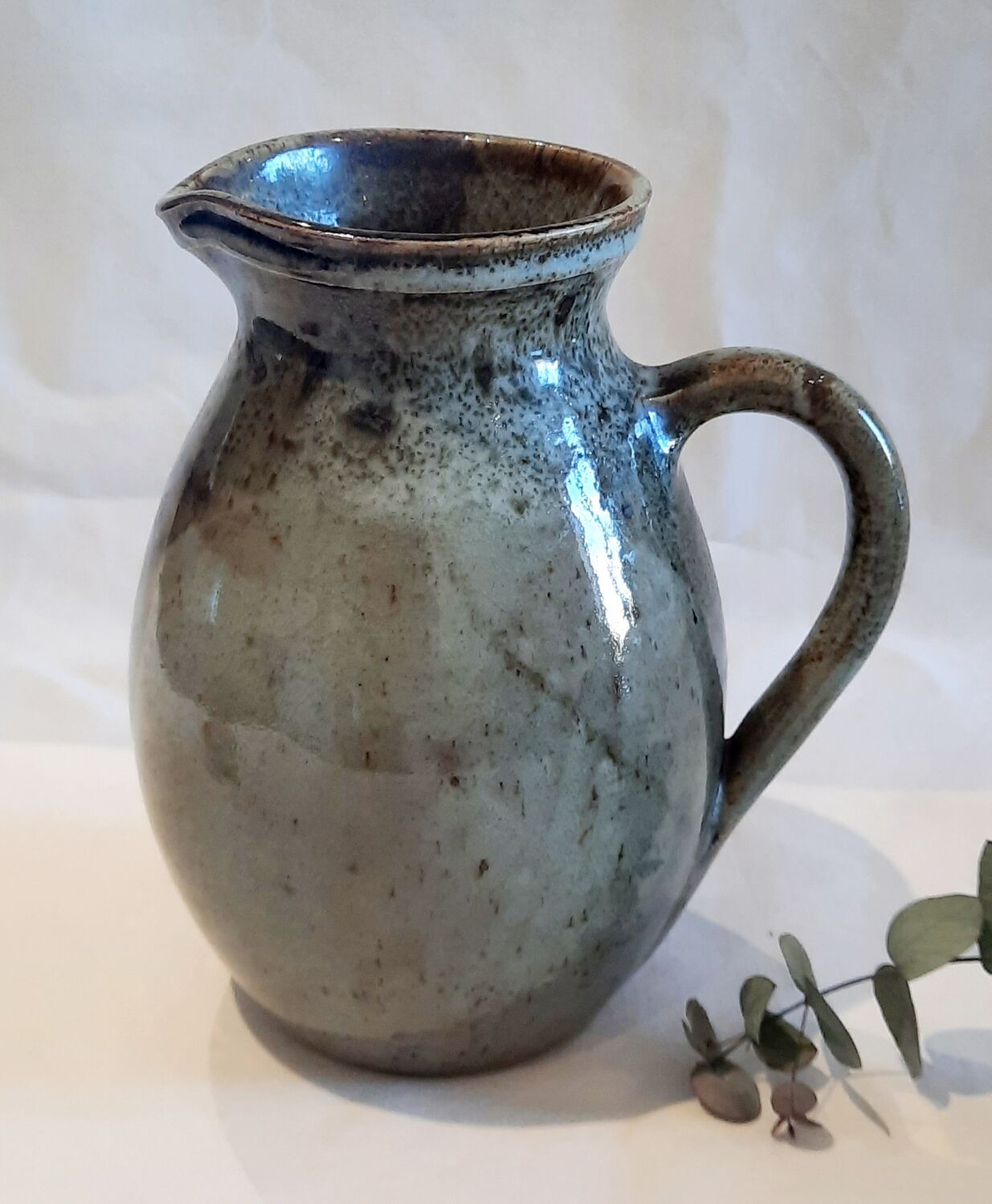 Vintage glazed stoneware pitcher