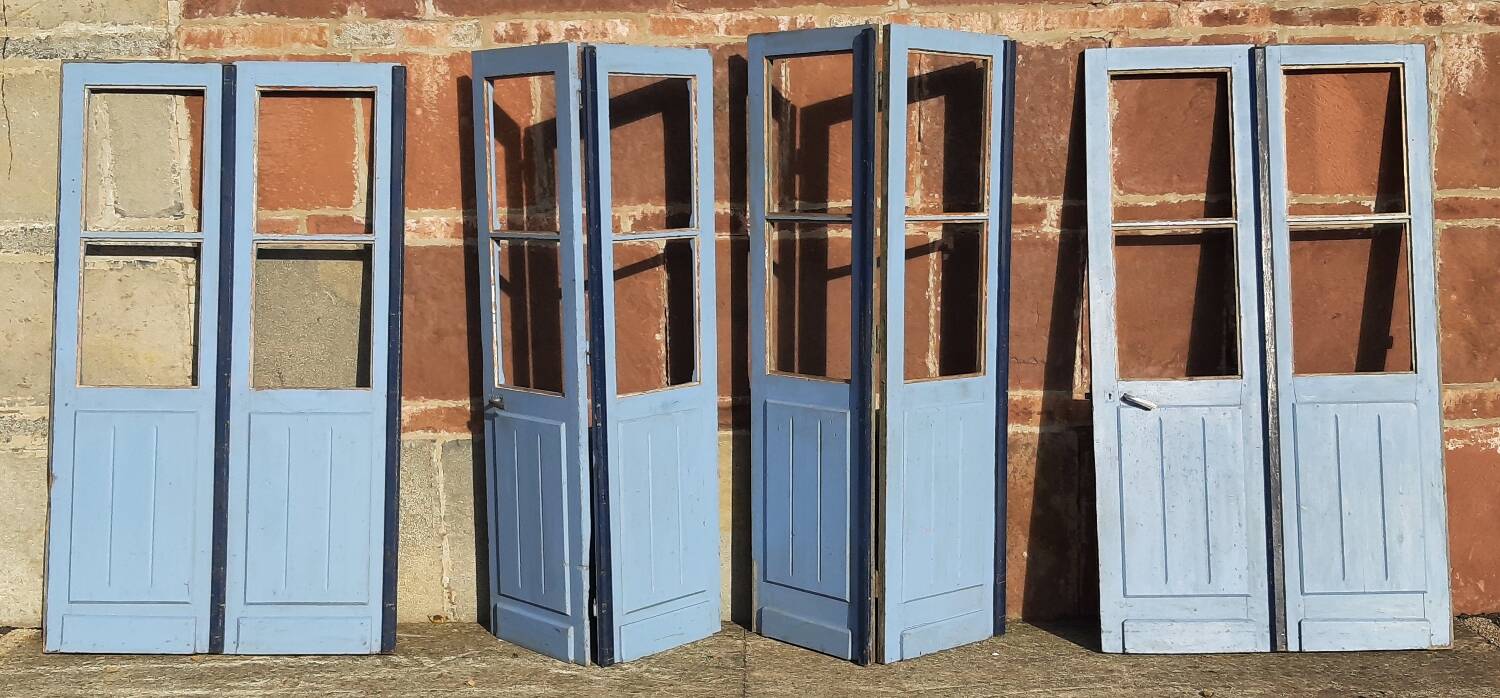 Double doors, two leaves, solid wood (Set of 4)