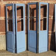 Portes doubles, deux battants, bois massif (Lot de 4)