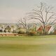 Pierre Bazire: Landscape in Normandy, original signed lithograph