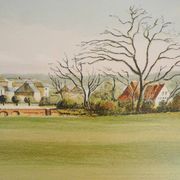 Pierre Bazire : Paysage en Normandie, lithographie originale signée
