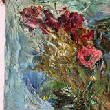 Flower bouquet, knife technique, signed