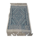 Berber carpet white and blue wool handmade