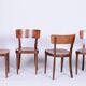 Art Deco Czech Chairs in Beech and Walnut from Thonet, 1940s, Set of 4