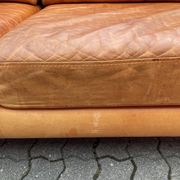 Canapé en cuir cognac vintage danois moderne du milieu du siècle