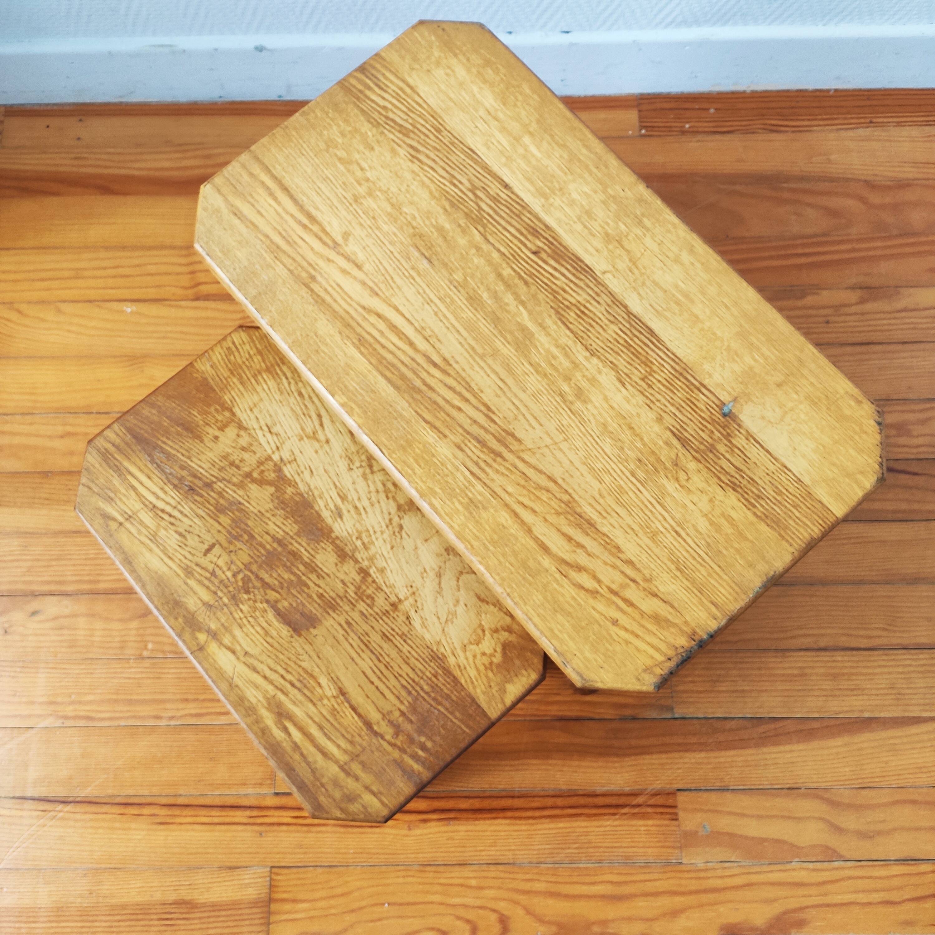 Danish nesting coffee tables in solid wood – Vintage