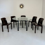 Set of 5 Selene plastic chairs designed by Vico Magistretti Artemide