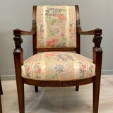Pair of Mahogany Armchairs Return from Egypt Jacob Period Consulate Late Eighteenth