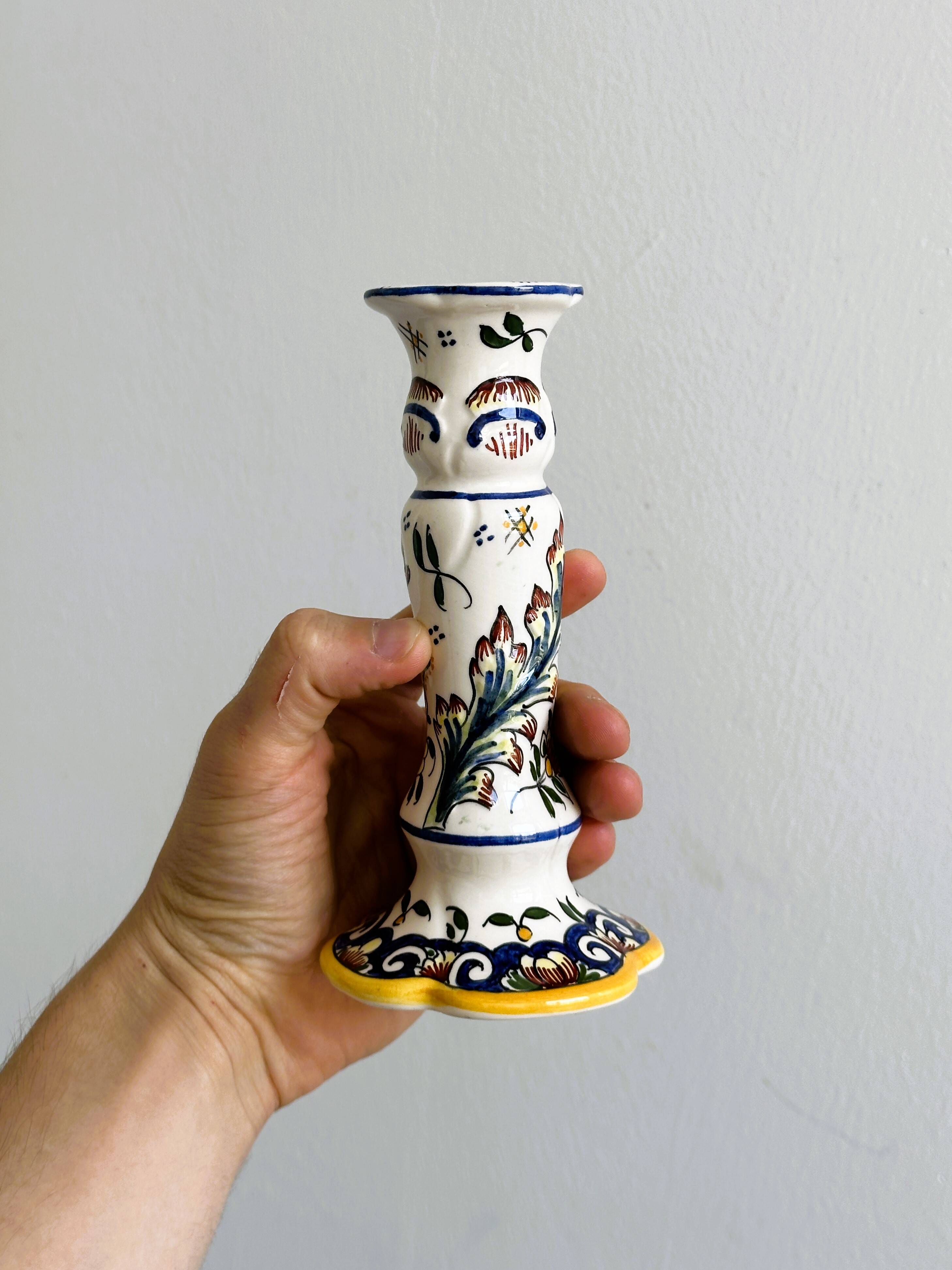 Desvres earthenware candle holder