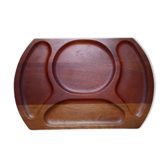 Teak compartment bowl