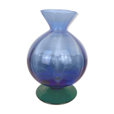 Round vase Etruria vintage blue glass