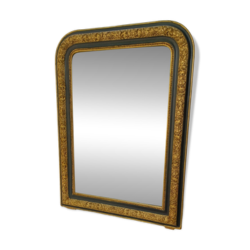 Miroir louis-philippe dore et patine gris vers 1890