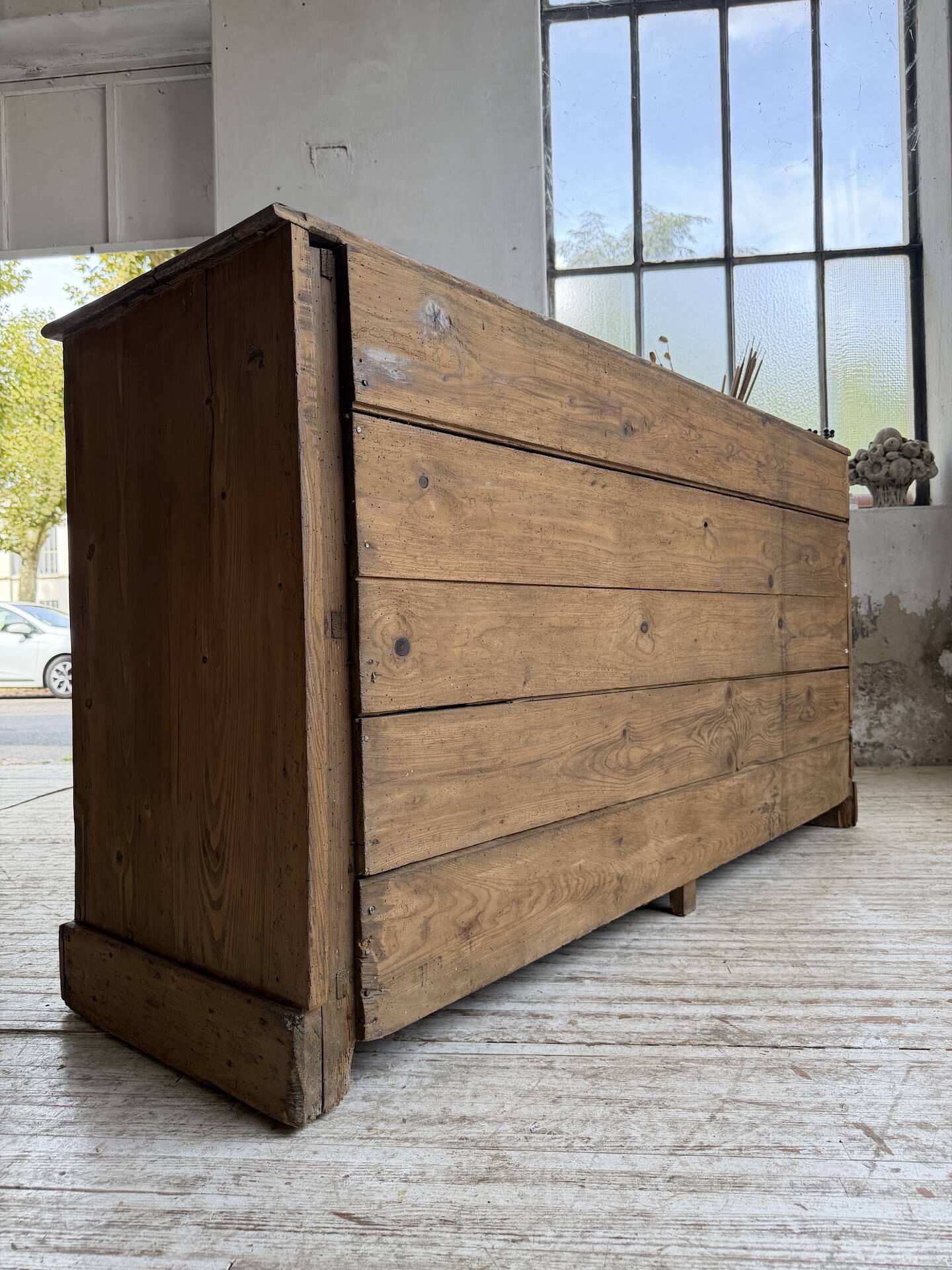 1950s pine workshop furniture 175cm