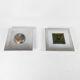 Pair of metal, resin and glass wall lights by Angelo Brotto, circa 1970