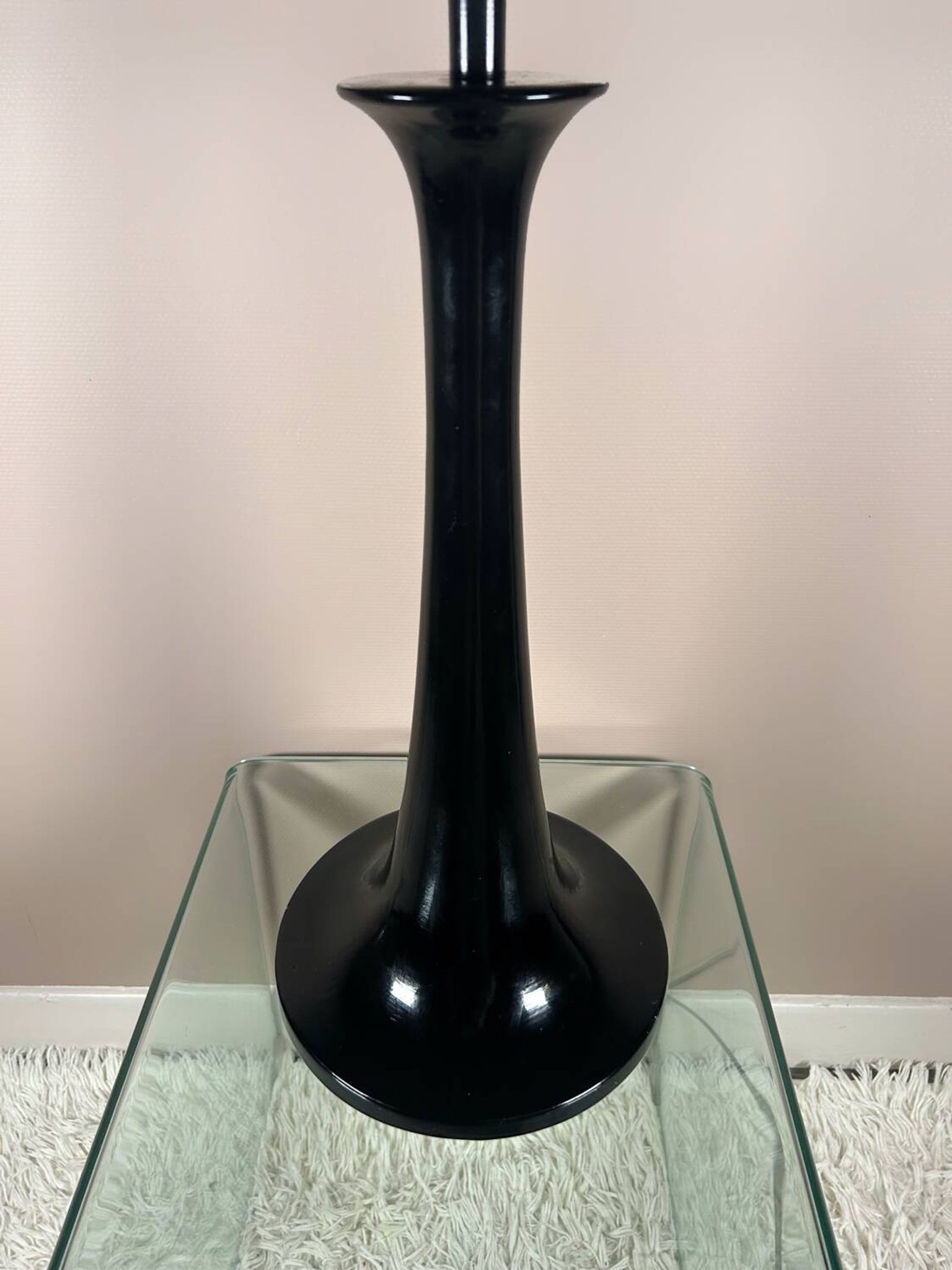 Grande lampe pied tulipe design années 80