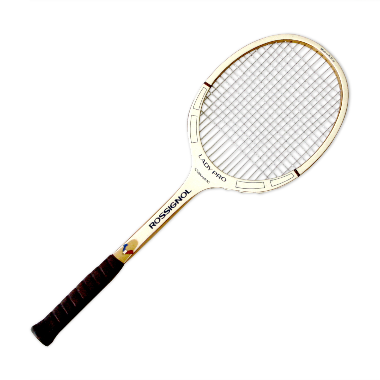 Ancient wood tennis racket - rossignol lady pro - channel lm 4 1/4 - usa