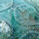 Turquoise ceramic oyster plate signed Niderviller model moss 1950 1960