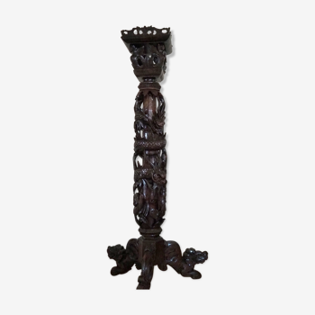 Sellette en bois sculpté - Asie fin du XIXème siècle - Art déco