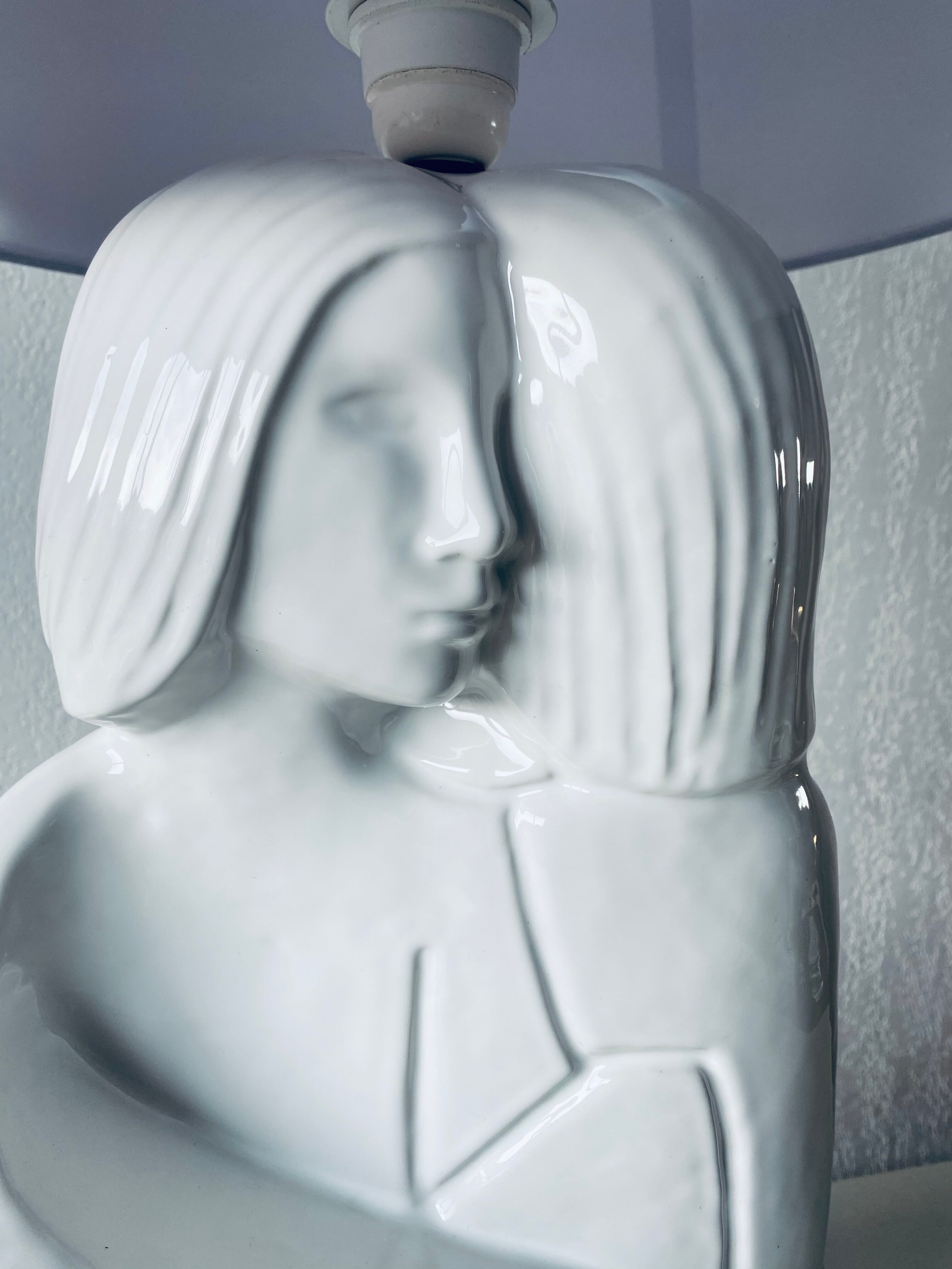 Ceramic entwined couple lamp