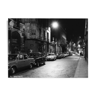 Photography Paris rue Bonaparte de nuit III (1965)
