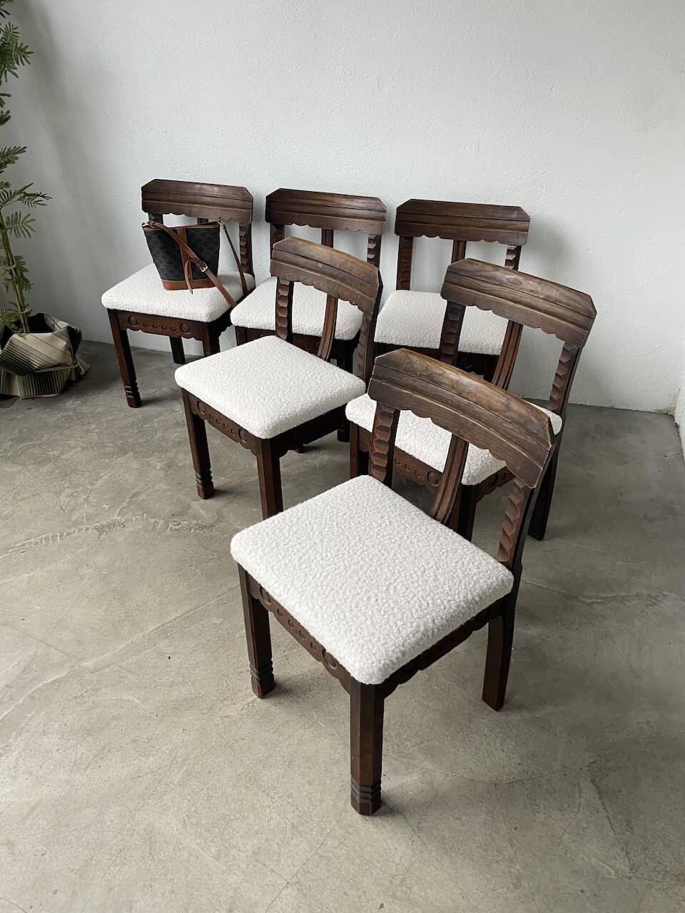 Set of 6 brutalist chairs from the 1940s