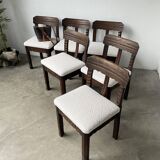 Set of 6 brutalist chairs from the 1940s