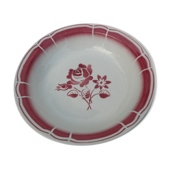 Badonviller art deco red service hollow dish