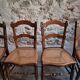 Set of 4 antique dining chairs with caned seats, beech, France, circa 1900–1920.