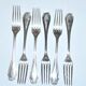 Christofle, series of 6 silver metal table forks - vintage pompadour model 20.5cm