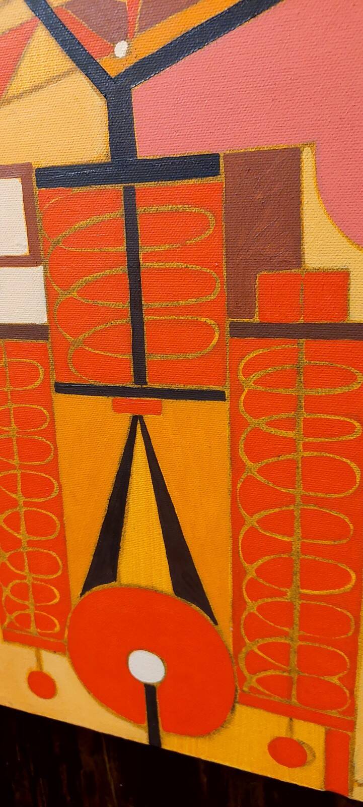 Abstract painting by Franco Balleri 1977 oil on canvas 80x60